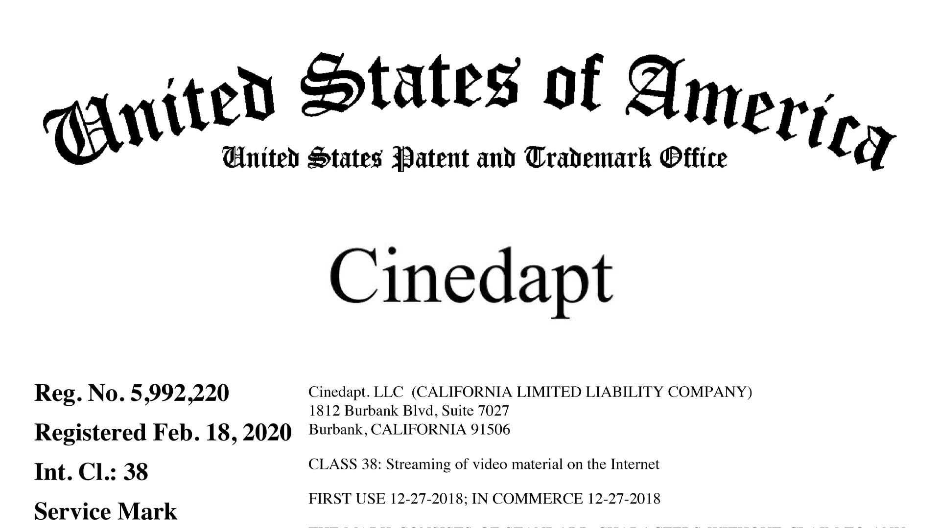 Trademark - Cinedapt