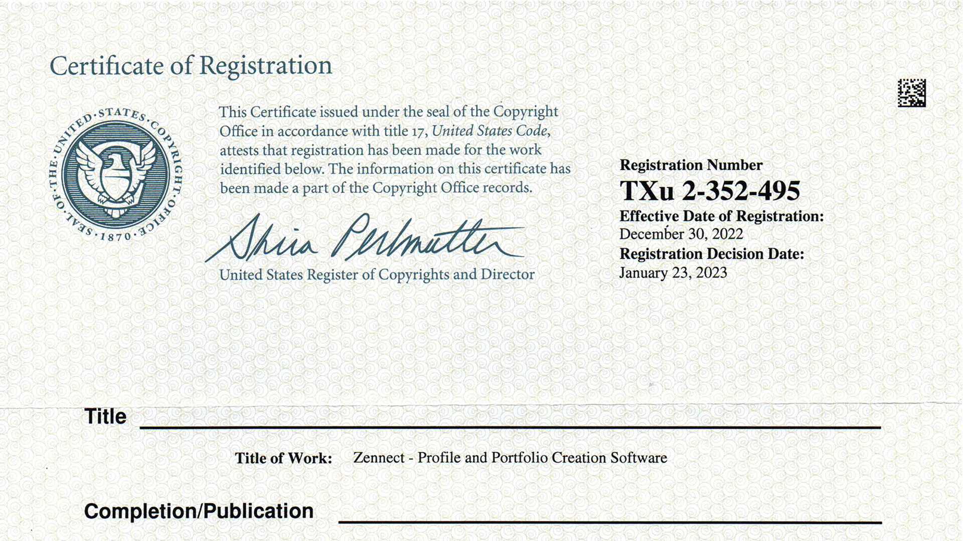 Copyright - Zennect - Profile and Portfolio Creation Software